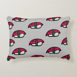 Cartoon Kawaii Sushi, Fischreis & Meeresalgen Dekokissen