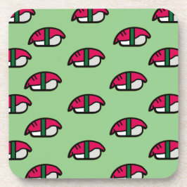 Cartoon Kawaii Sushi, Fischreis & Meeresalgen Getr Getränkeuntersetzer