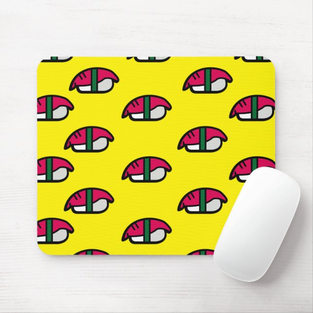 Cartoon Kawaii Sushi, Fischreis & Meeresalgen Mousepad (Mit Mouse)
