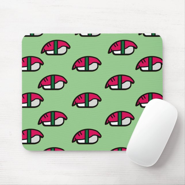 Cartoon Kawaii Sushi, Fischreis & Meeresalgen Mousepad (Mit Mouse)