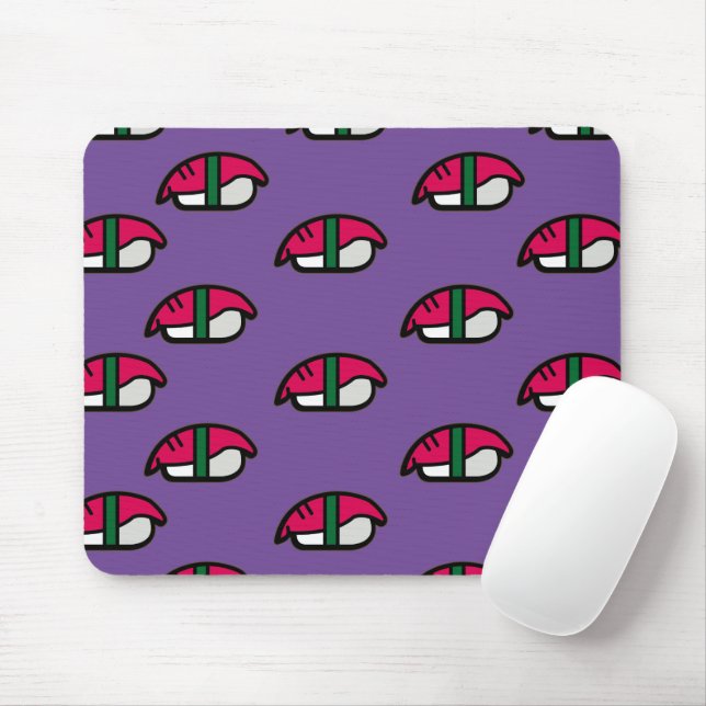 Cartoon Kawaii Sushi, Fischreis & Meeresalgen Mousepad (Mit Mouse)