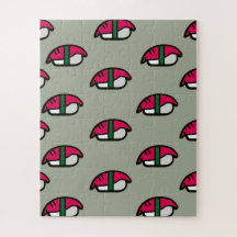 Cartoon Kawaii Sushi, Fischreis & Meeresalgen