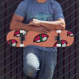 Cartoon Kawaii Sushi, Fischreis & Meeresalgen Skateboard