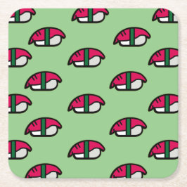 Cartoon Kawaii Sushi, Fischreis & Meeresalgen Untersetzer