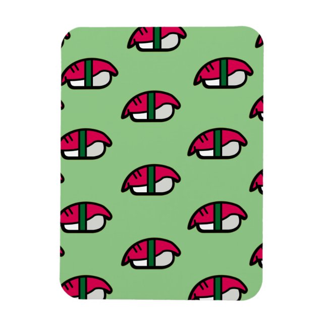 Cartoon Kawaii Sushi, Fischriese und Meeresalgen Magnet (Vertikal)