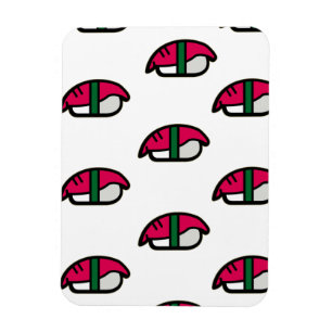 Cartoon Kawaii Sushi, Fischriese und Meeresalgen Magnet