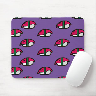 Cartoon Kawaii Sushi, Fischriese und Meeresalgen Mousepad