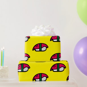 Cartoon Kawaii Sushi, Fischriese und Seetang Geschenkpapier