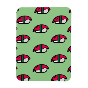 Cartoon Kawaii Sushi, Fischriese und Seetang Magnet
