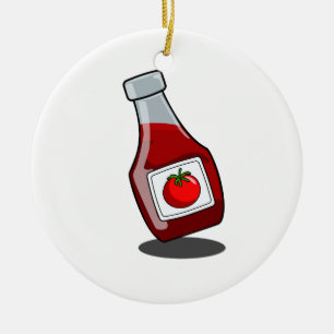 Cartoon Ketchup Flasche Keramik Ornament