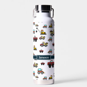 Cartoon Kfz-Kranname Personalisiert Trinkflasche