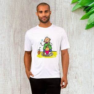 Cartoon Kid Genuss Mahlzeit mit Saft und Ei T-Shirt