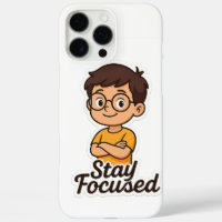 Cartoon Kid Sticker mit Brille - "Bleibe Fokussier
