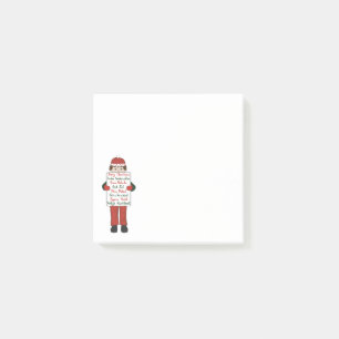 Cartoon Kind mit Weihnachtsgrüße Unterschreiben Post-it Klebezettel