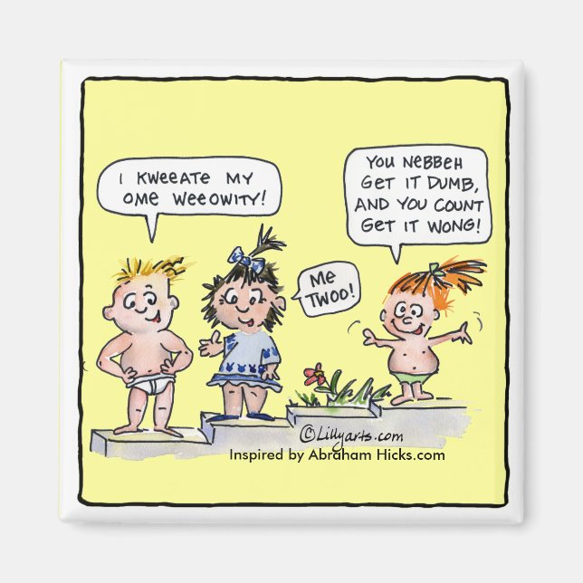 Cartoon Kinder, die ich selber erschaffe Magnet (Vorne)