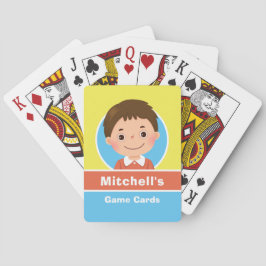 Cartoon Kinderbraune Haare Spielkarten