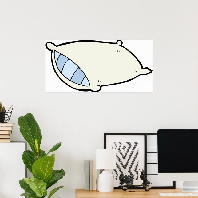 Cartoon Kissen mit Riesen Poster (Von Creator hochgeladen)