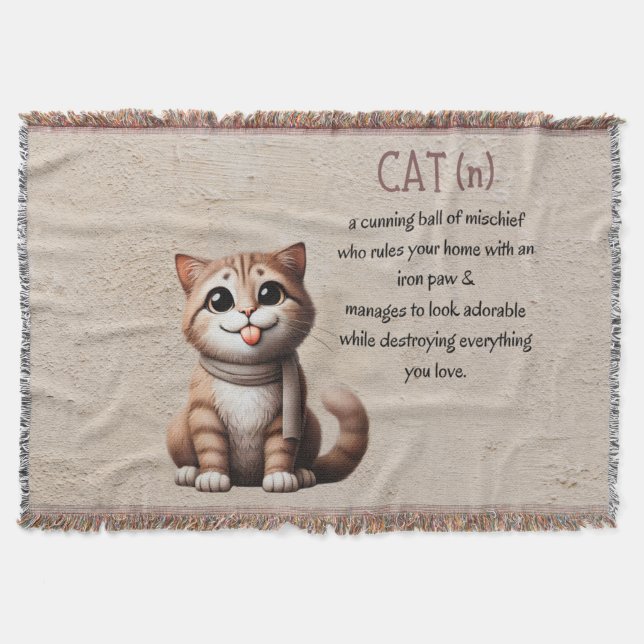 Cartoon Kitten Cat Definition Throw Gift Decke (Vorderseite)