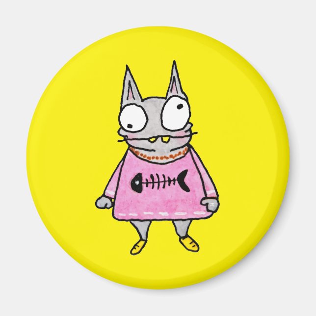 Cartoon Kitten Magnet (Vorne)