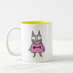 Cartoon Kitten Zweifarbige Tasse