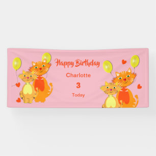 Cartoon Kitty Cat Kinder Happy Geburtstag Personal Banner