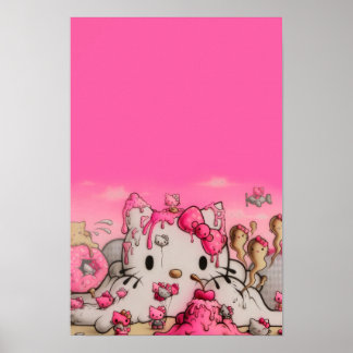 Cartoon Kitty Ice Cream Poster
