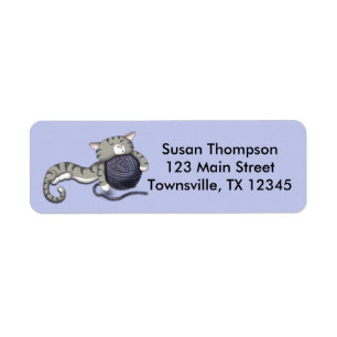 Cartoon Kitty mit Garnkugel