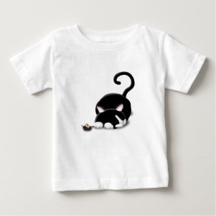Cartoon Kitty mit Spielzeugmaus Baby T-shirt