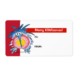 Cartoon Kiwi Bird 4 Weihnachtsgeschenke Tag Labels