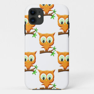 Cartoon Kleine Owl auf Zweigmuster Case-Mate iPhone Hülle