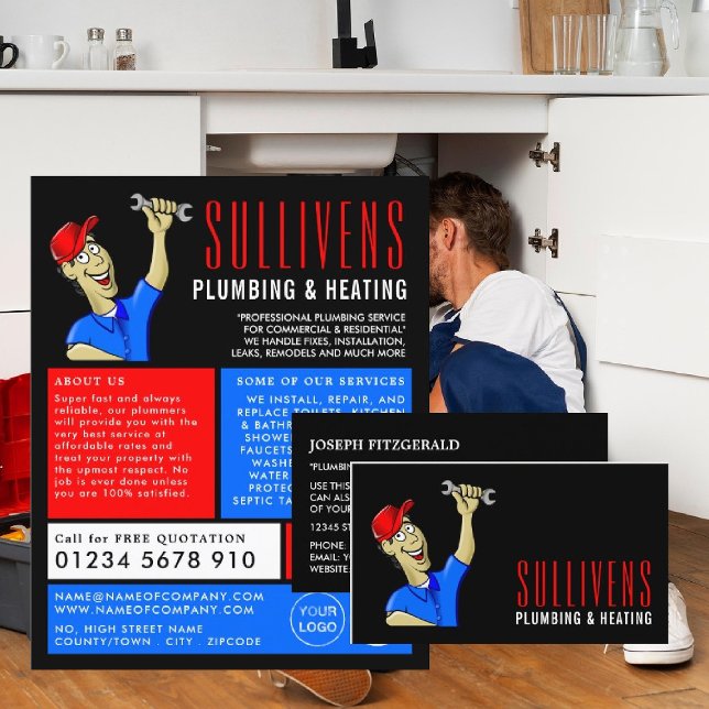 Cartoon Klempner, Klempner, Klempnerwerbung Flyer (Von Creator hochgeladen)