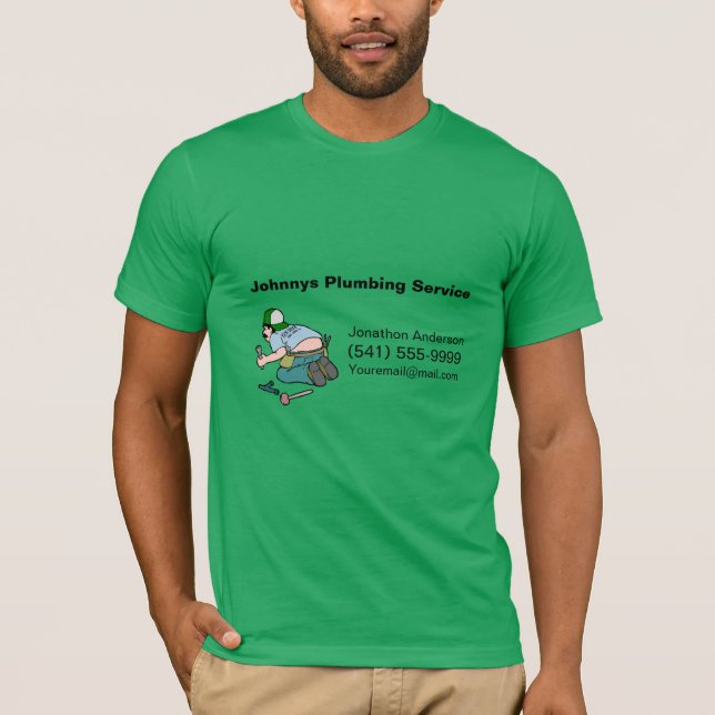 Cartoon Klempnerdienst T-Shirt (Vorderseite)