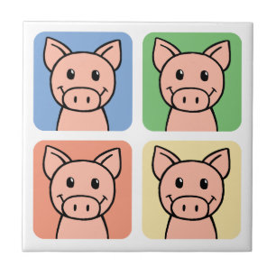 Cartoon-Klipp-Kunst, die Piggie Piggy Schweine Fliese