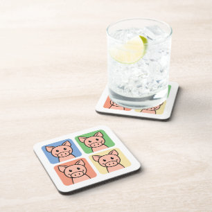 Cartoon-Klipp-Kunst, die Piggie Piggy Schweine Getränkeuntersetzer