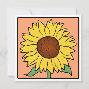 Cartoon-Klipp-Kunst-Garten-Sonnenblume-Brautparty Einladung