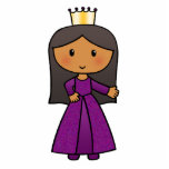 Cartoon-Klipp-Kunst-niedliche Prinzessin mit Tiara Freistehende Fotoskulptur<br><div class="desc">Der Klippkunst der feenhaften Geschichte des Cartoon schöne brünette Prinzessin in einem lila Kleid und im Tragen einer Krone.</div>