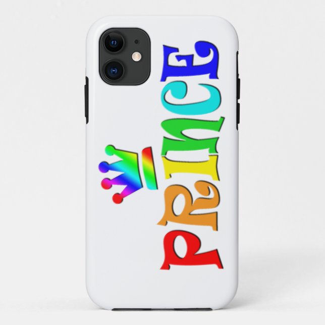 Cartoon-Klipp-Kunst-Regenbogen-Text, Prinz und Case-Mate iPhone Hülle (Rückseite)