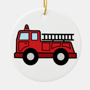 Cartoon-Klipp-Kunstfiretruck-Notfahrzeug-LKW Keramikornament