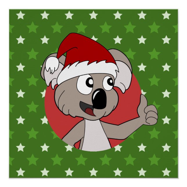 Cartoon koala auf nahtlosem Muster Poster (Vorderseite)