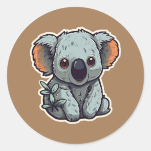 CARTOON-KOALA-BÄR RUNDER AUFKLEBER