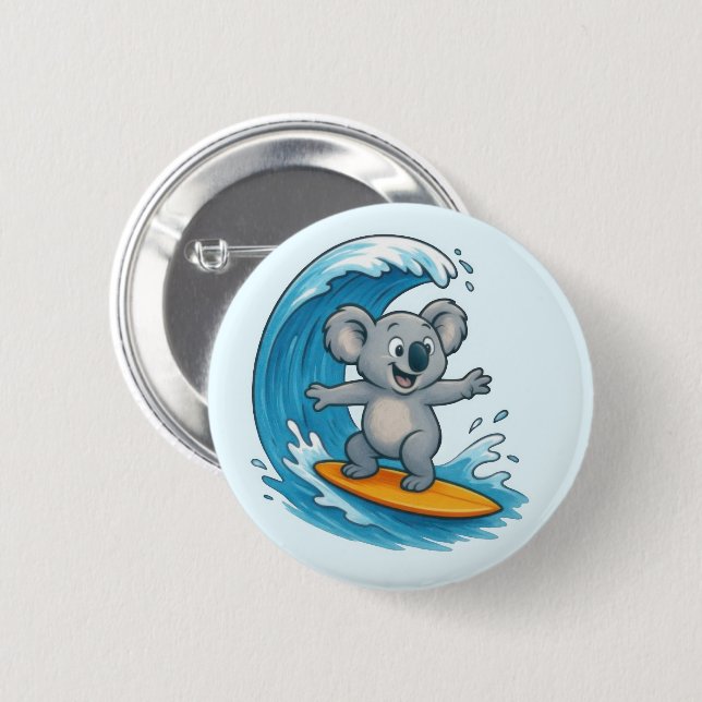 Cartoon Koala Bear Button (Vorne & Hinten)