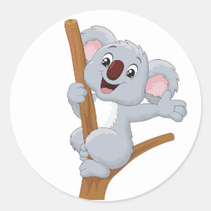Cartoon Koala Bear Runder Aufkleber