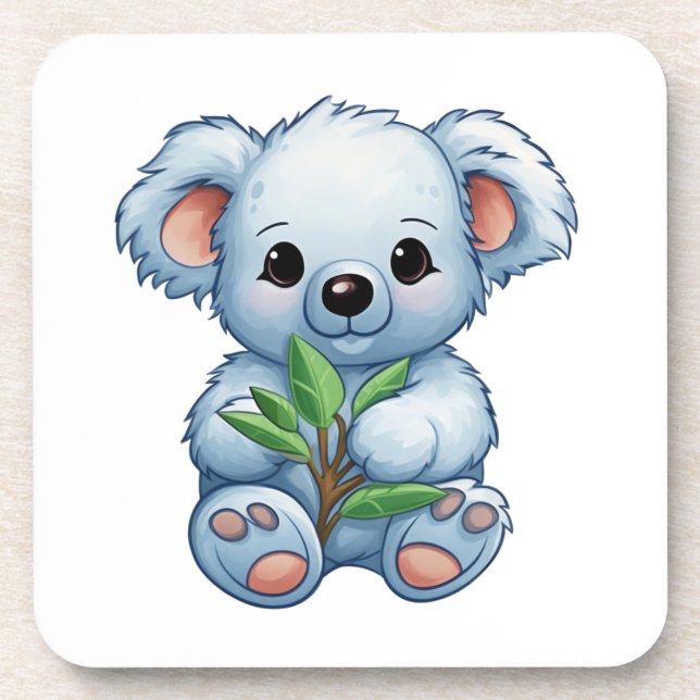 Cartoon Koala-Illustration Getränkeuntersetzer (Vorderseite)
