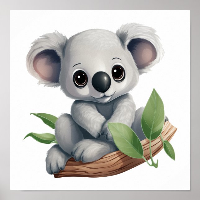 Cartoon Koala-Illustration Poster (Vorne)