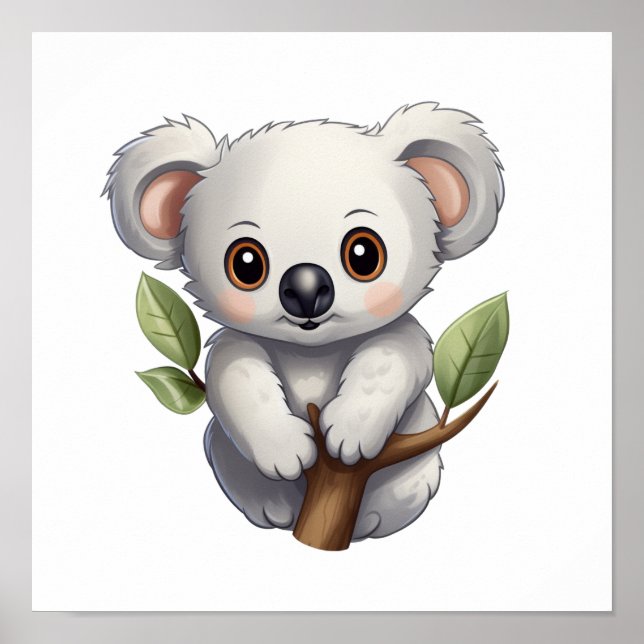 Cartoon Koala-Illustration Poster (Vorne)