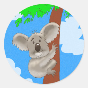 Cartoon Koala Runder Aufkleber