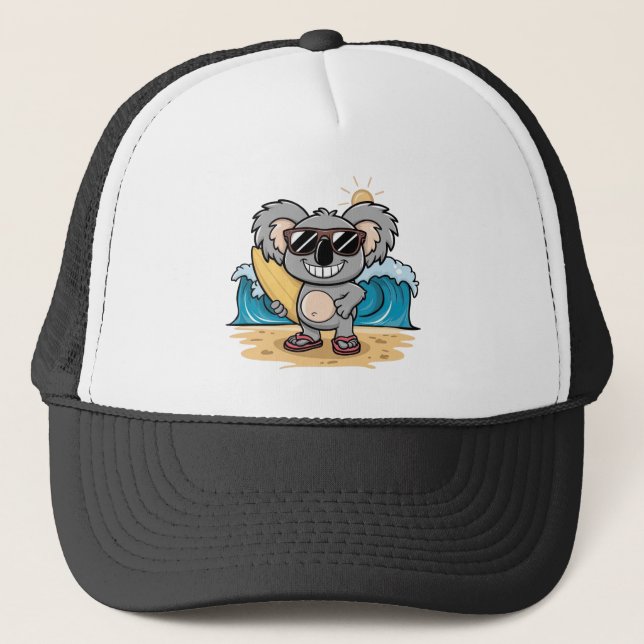 Cartoon Koala Truckerkappe (Vorderseite)