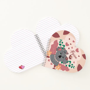 Cartoon Koalas Kid Herz-Spiral-Notebook Notizbuch