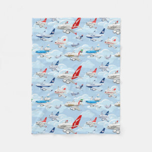 Cartoon kommerzielle zivile Flugzeuge nahtlos Pach Fleecedecke