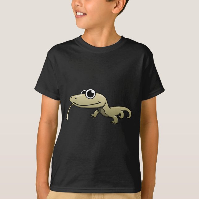 Cartoon Komodo Drache T-Shirt (Vorderseite)